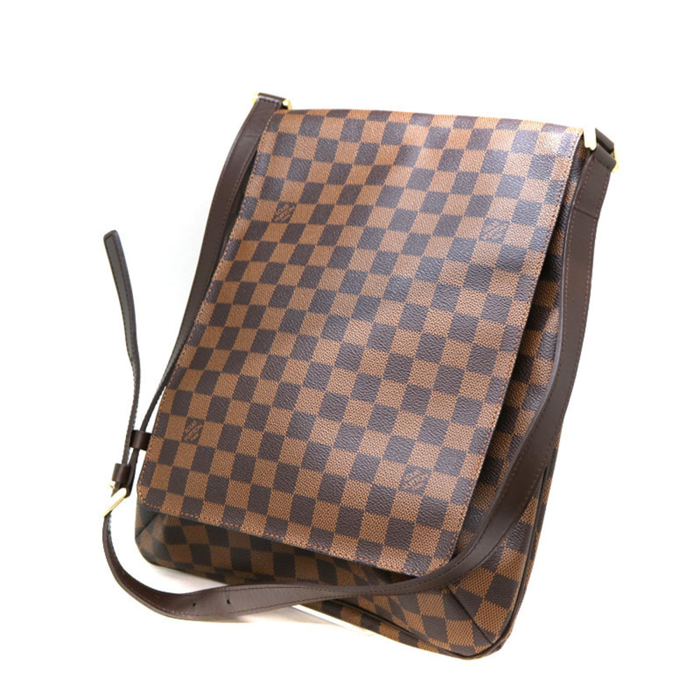 LOUIS VUITTON Musette Shoulder Bag Damier Canvas Ebene Brown LV